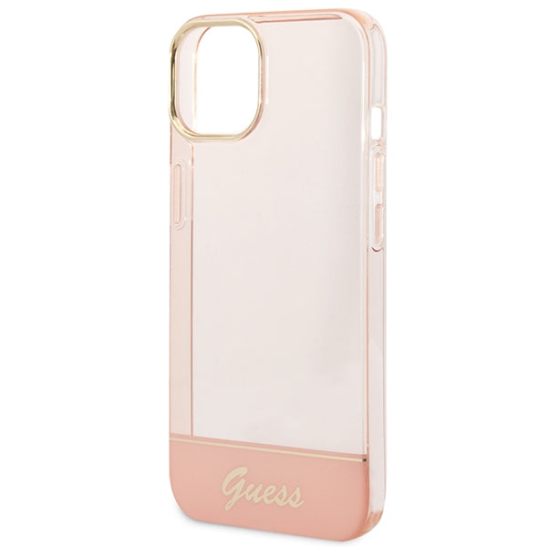 Guess skaidrus hardcase dėklas iPhone 14 Plus – rožinis -- iPhone 14 Plus
