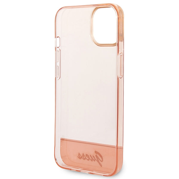 Guess skaidrus hardcase dėklas iPhone 14 Plus – rožinis -- iPhone 14 Plus