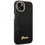 Guess GUHCP14MHGCRHK iPhone 14 Plus 6.7" juodas / juodas hardcase Croco Collection -- iPhone 14 Plus