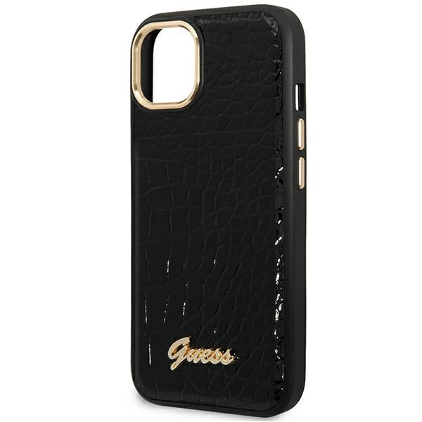 Guess GUHCP14MHGCRHK iPhone 14 Plus 6.7" juodas / juodas hardcase Croco Collection -- iPhone 14 Plus