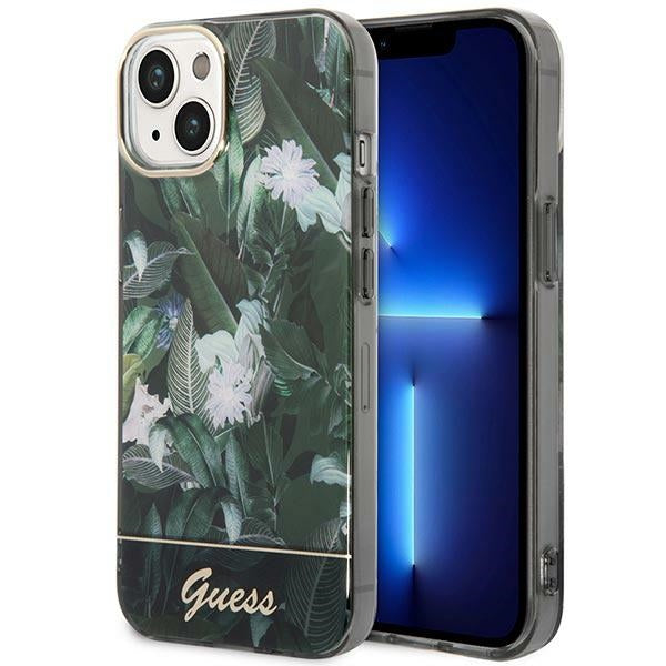 Guess Jungle dėklas iPhone 14 Plus – žalias -- iPhone 14 Plus