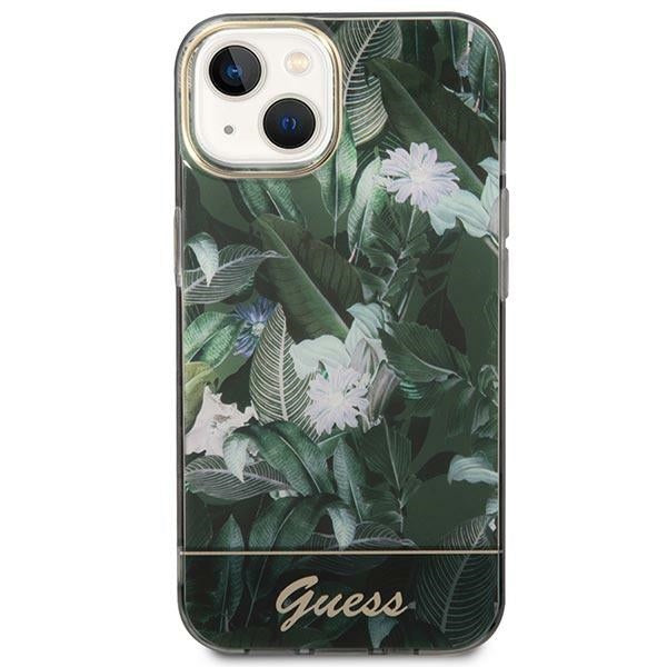 Guess Jungle dėklas iPhone 14 Plus – žalias -- iPhone 14 Plus