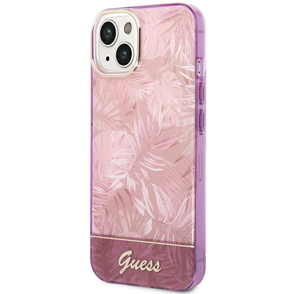 Guess Jungle dėklas iPhone 14 Plus – rožinis