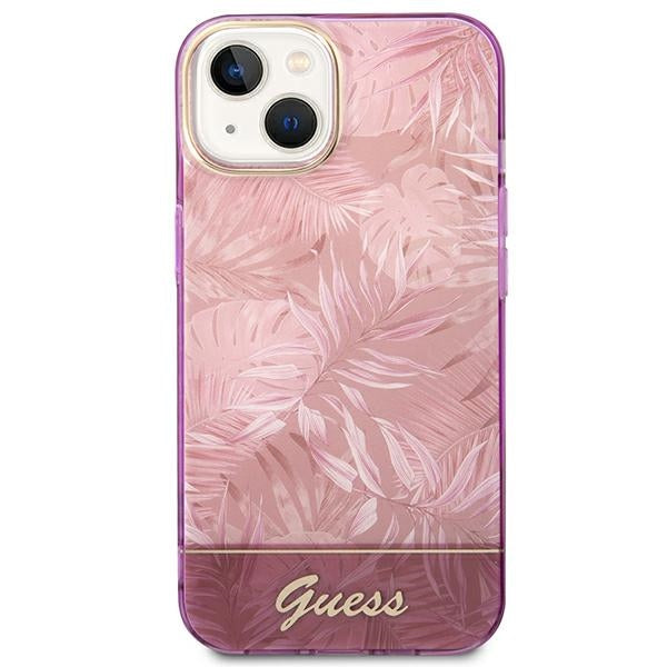 Guess Jungle dėklas iPhone 14 Plus – rožinis