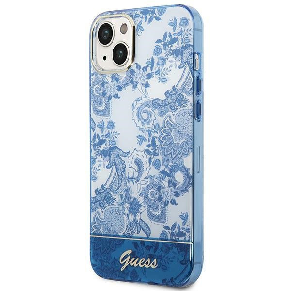 Guess Porcelain dėklas iPhone 14 Plus – mėlynas