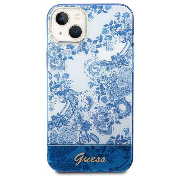Guess Porcelain dėklas iPhone 14 Plus – mėlynas