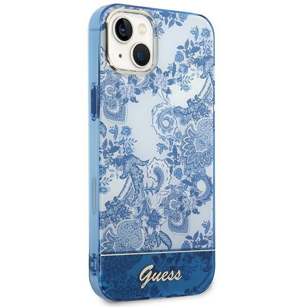 Guess Porcelain dėklas iPhone 14 Plus – mėlynas