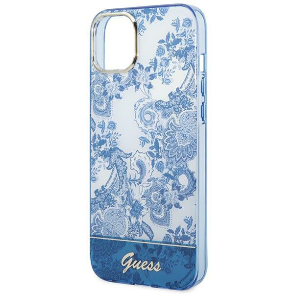 Guess Porcelain dėklas iPhone 14 Plus – mėlynas