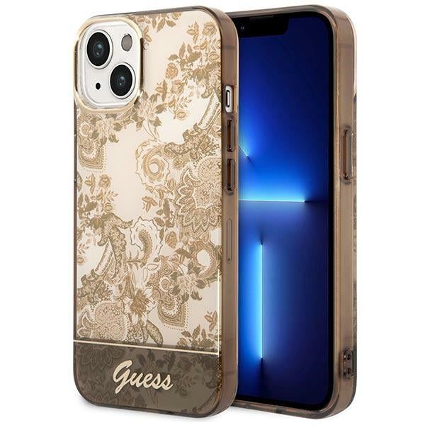 Guess dėklas iPhone 14 Plus – ochros, Porcelain -- iPhone 14 Plus