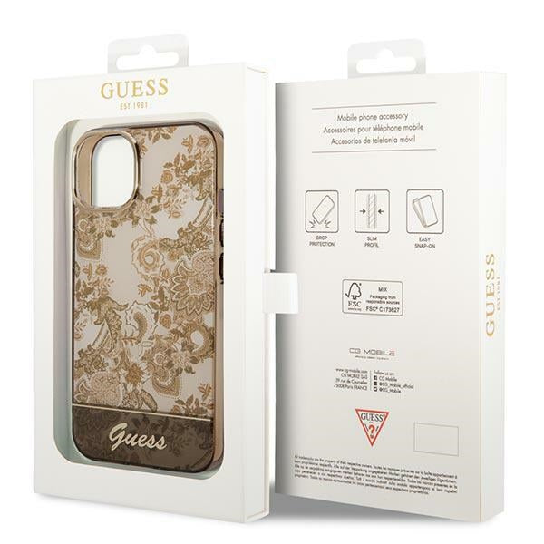 Guess dėklas iPhone 14 Plus – ochros, Porcelain -- iPhone 14 Plus