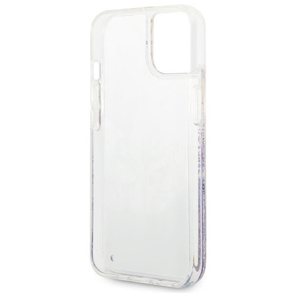 Guess dėklas iPhone 14 Plus – violetinis, blizgučiai -- iPhone 14 Plus
