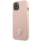 Guess dėklas iPhone 14 Plus – rožinis Saffiano Triangle -- iPhone 14 Plus