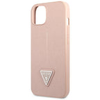 Guess dėklas iPhone 14 Plus – rožinis Saffiano Triangle -- iPhone 14 Plus