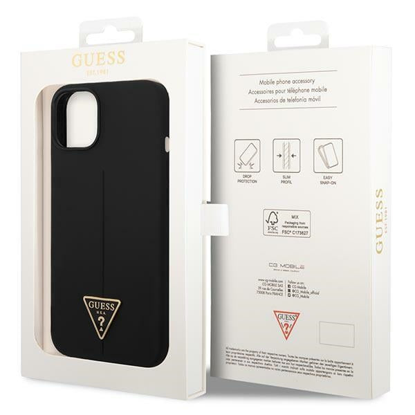 Guess silikoninis dėklas iPhone 14 Plus – juodas -- iPhone 14 Plus