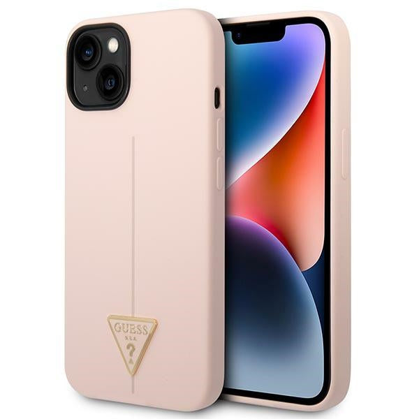Guess silikoninis dėklas iPhone 14 Plus – rožinis -- iPhone 14 Plus