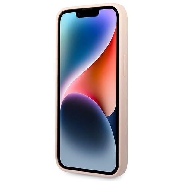 Guess silikoninis dėklas iPhone 14 Plus – rožinis -- iPhone 14 Plus