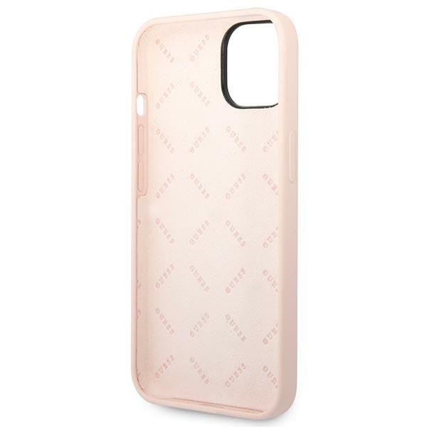 Guess silikoninis dėklas iPhone 14 Plus – rožinis -- iPhone 14 Plus