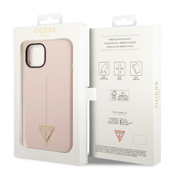 Guess silikoninis dėklas iPhone 14 Plus – rožinis -- iPhone 14 Plus