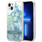 Guess dėklas iPhone 14 – žalias, gėlių motyvas