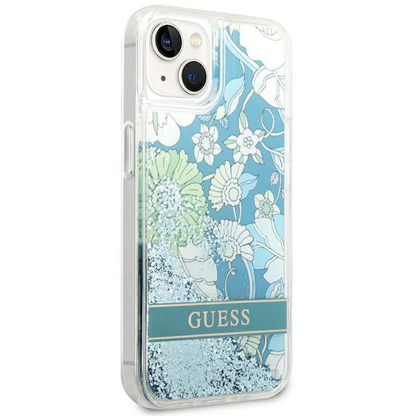 Guess dėklas iPhone 14 – žalias, gėlių motyvas