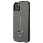 Guess Saffiano Triangle dėklas iPhone 14 – sidabrinis