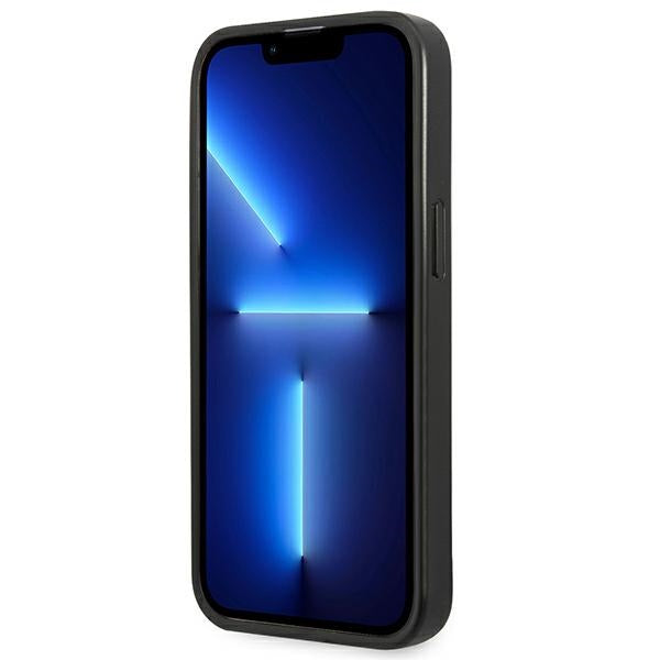 Guess Saffiano Triangle dėklas iPhone 14 – sidabrinis