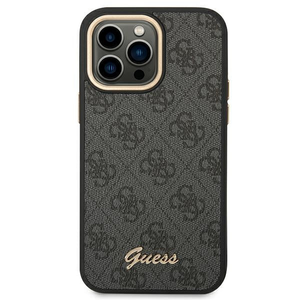 Guess dėklas iPhone 14 Pro Max – juodas, 4G Vintage