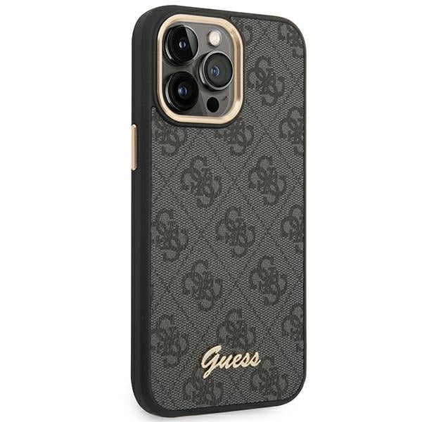 Guess dėklas iPhone 14 Pro Max – juodas, 4G Vintage