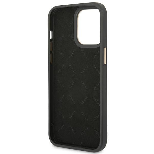 Guess dėklas iPhone 14 Pro Max – juodas, 4G Vintage