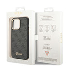 Guess dėklas iPhone 14 Pro Max – juodas, 4G Vintage