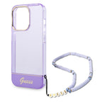 Guess skaidrus dėklas iPhone 14 Pro Max – violetinis