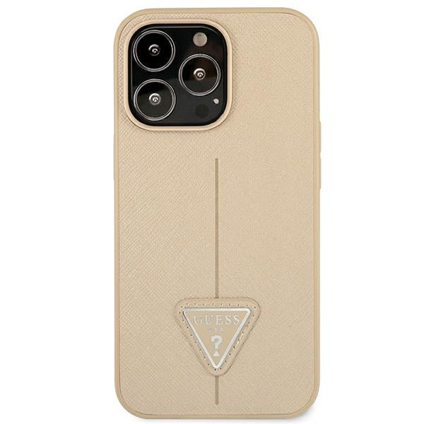 Guess dėklas iPhone 14 Pro Max – smėlio spalvos