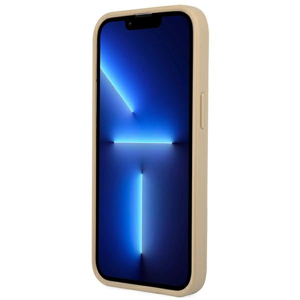 Guess dėklas iPhone 14 Pro Max – smėlio spalvos
