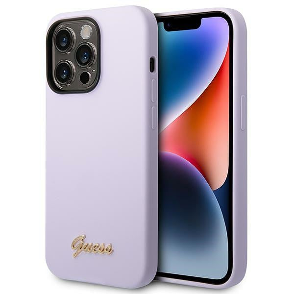 Guess silikoninis dėklas iPhone 14 Pro Max – violetinis