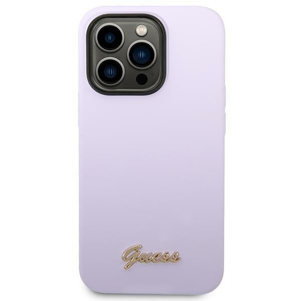 Guess silikoninis dėklas iPhone 14 Pro Max – violetinis