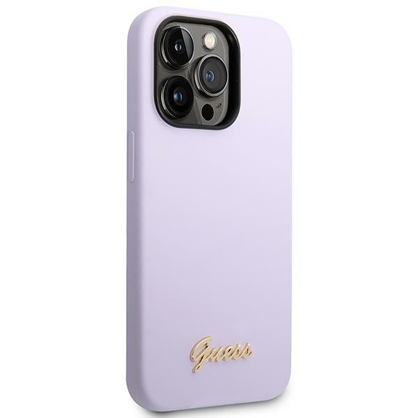 Guess silikoninis dėklas iPhone 14 Pro Max – violetinis