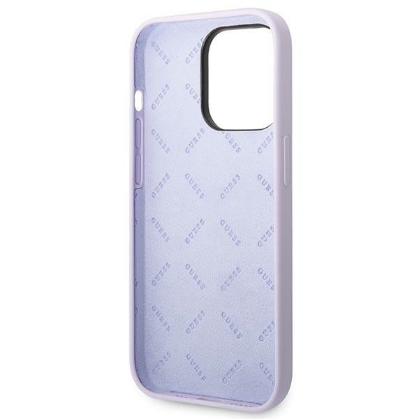 Guess silikoninis dėklas iPhone 14 Pro Max – violetinis