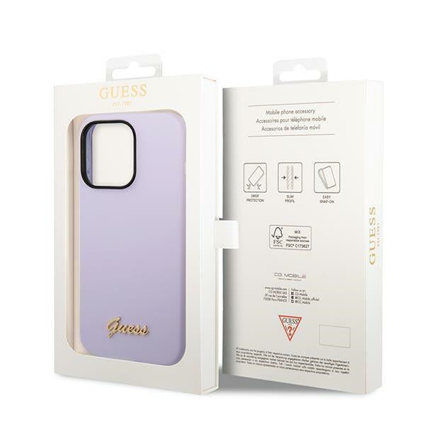 Guess silikoninis dėklas iPhone 14 Pro Max – violetinis