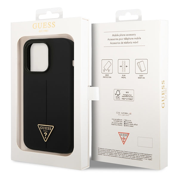 Guess silikoninis dėklas iPhone 14 Pro Max – juodas