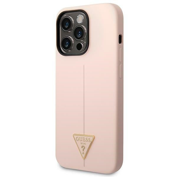 Guess silikoninis dėklas iPhone 14 Pro Max – rožinis
