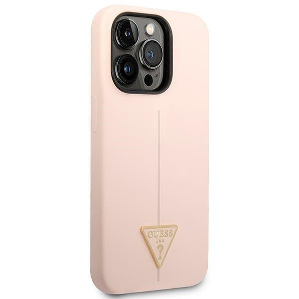 Guess silikoninis dėklas iPhone 14 Pro Max – rožinis