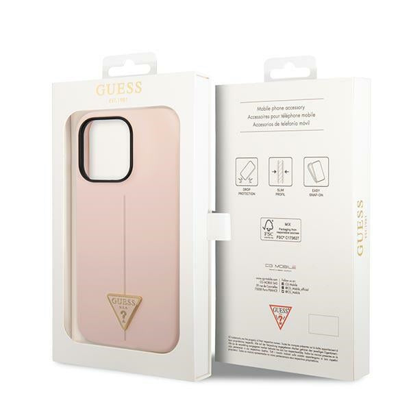 Guess silikoninis dėklas iPhone 14 Pro Max – rožinis