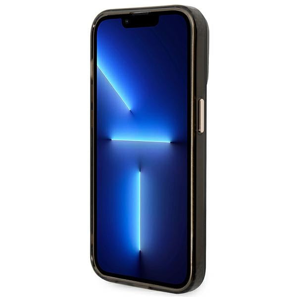 Guess MagSafe dėklas iPhone 14 Pro – juodas/auksinis