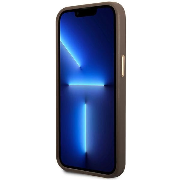 Guess MagSafe dėklas iPhone 14 Pro – rudas