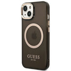 Guess MagSafe dėklas iPhone 14 Plus – juodas/auksinis