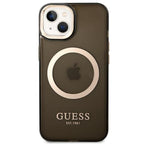 Guess MagSafe dėklas iPhone 14 Plus – juodas/auksinis