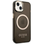 Guess MagSafe dėklas iPhone 14 Plus – juodas/auksinis