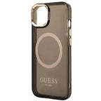 Guess MagSafe dėklas iPhone 14 Plus – juodas/auksinis
