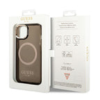 Guess MagSafe dėklas iPhone 14 Plus – juodas/auksinis
