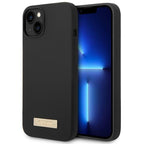 Guess MagSafe silikoninis dėklas iPhone 14 Plus – juodas